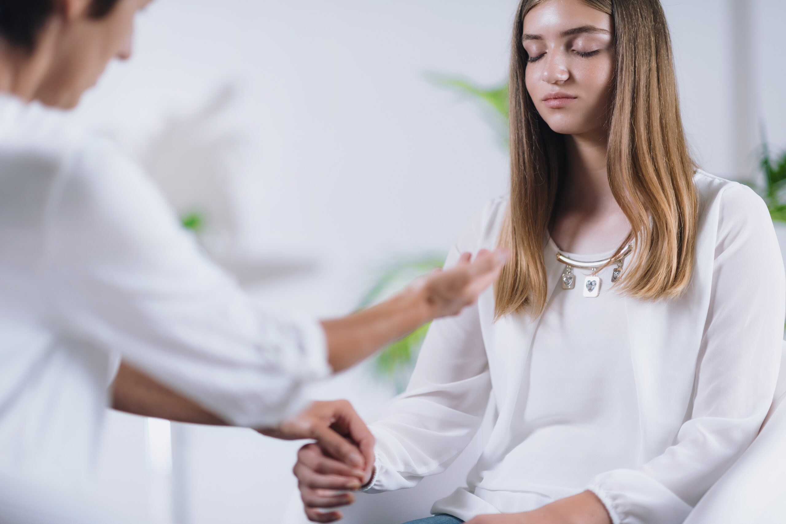 Theta Healing Treatment With Peaceful Teenage Girl